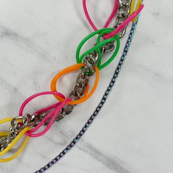 Rainbow Multi Strand Chain Pants Chain Wallet Chain 19" Chunky ✨ - Picture 5 of 6